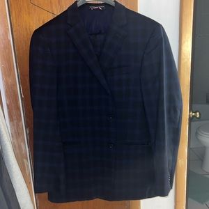 Tommy Hilfiger navy blue plaid suit